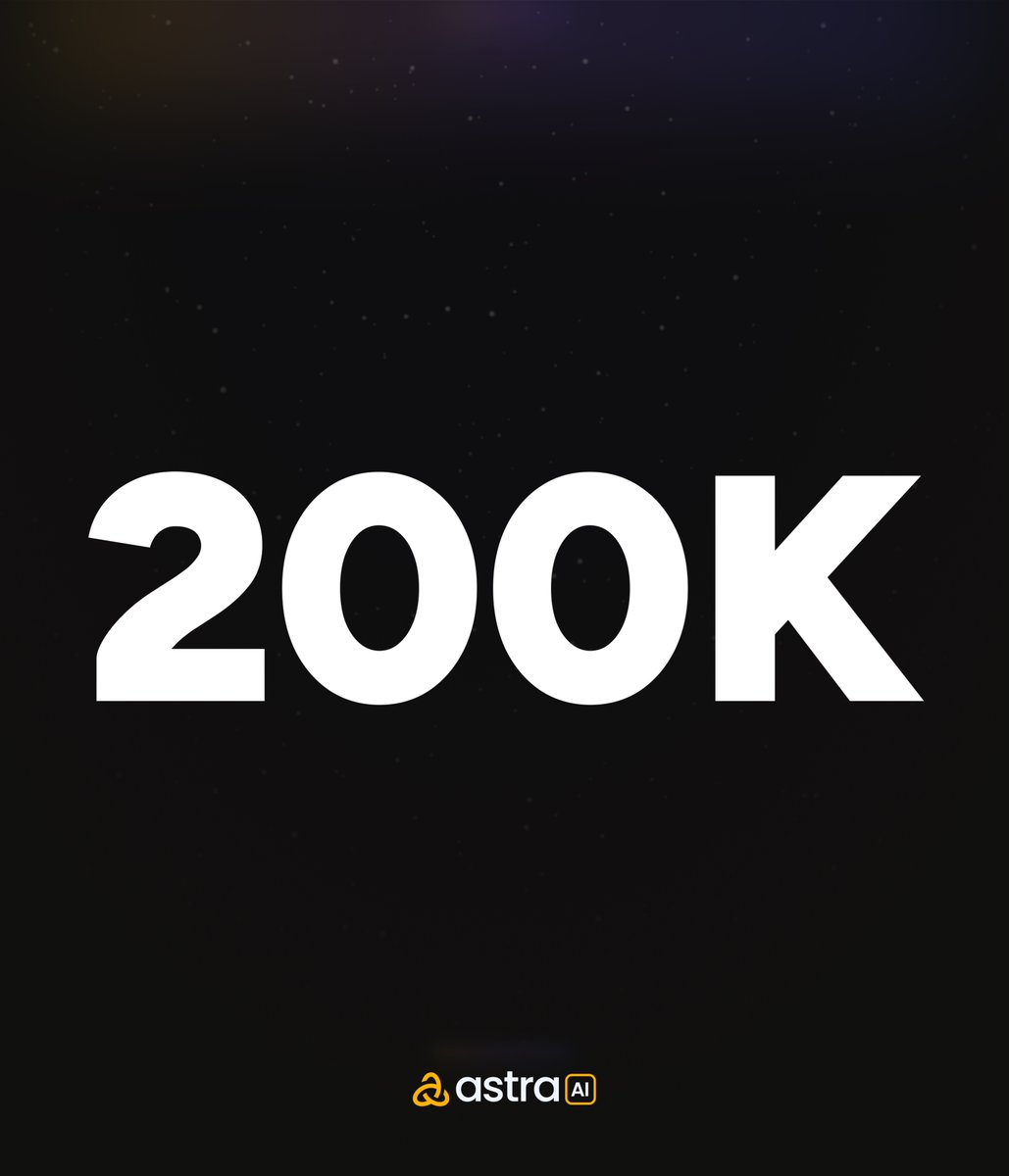 📚 Dan pred slovensko maturo iz matematike nov mejnik: 200 tisoč registriranih uporabnikov na Astra AI.

Veseli dejstvo, da uporabniki ostajajo dlje, učijo se več in Astra AI uporabljajo vsak dan bolj aktivno.

Hvala, ki z nami delite skupno vizijo.💙