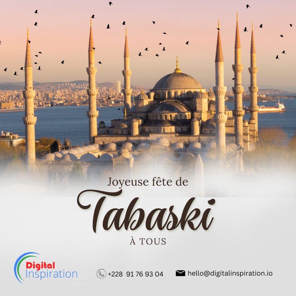 🌙 Joyeux #Tabaski à toutes et à tous !

Que cette journée vous comble de paix, d’amour et d’abondance.
L’équipe de #DigitalInspiration  vous souhaite une belle célébration !

#DigitalInspiration #DigitalInspirationIO #tgtech