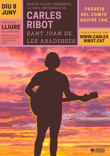 🎸 Aquest diumenge 8 de juny, el músic Carles Ribot porta la seva Gira Impossible a Sant Joan de les Abadesses!

📍 Passeig del Comte Guifré
🕖 19 h
🎟 Entrada lliure