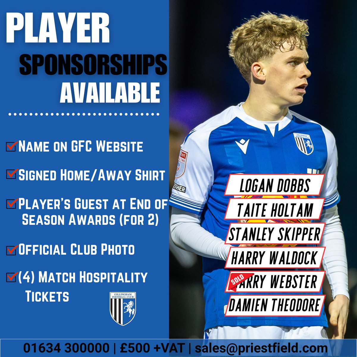 Gillingham FC (@thegillsfc) on Twitter photo The club has ๐ฝ๐น๐ฎ๐๐ฒ๐ฟ ๐๐ฝ๐ผ๐ป๐๐ผ๐ฟ๐๐ต๐ถ๐ฝ opportunities available ahead of the 2025/26 season ๐
Get in touch with our sales team to find out more!
๐ฑ 01634 300000
๐ป sales@priestfield.com
*staff sponsorship also available!
#Gills | <a href="/GFC_Commercial/">GFC Commercial</a> The club has ๐ฝ๐น๐ฎ๐๐ฒ๐ฟ ๐๐ฝ๐ผ๐ป๐๐ผ๐ฟ๐๐ต๐ถ๐ฝ opportunities available ahead of the 2025/26 season ๐
Get in touch with our sales team to find out more!
๐ฑ 01634 300000
๐ป sales@priestfield.com
*staff sponsorship also available!
#Gills | <a href="/GFC_Commercial/">GFC Commercial</a>