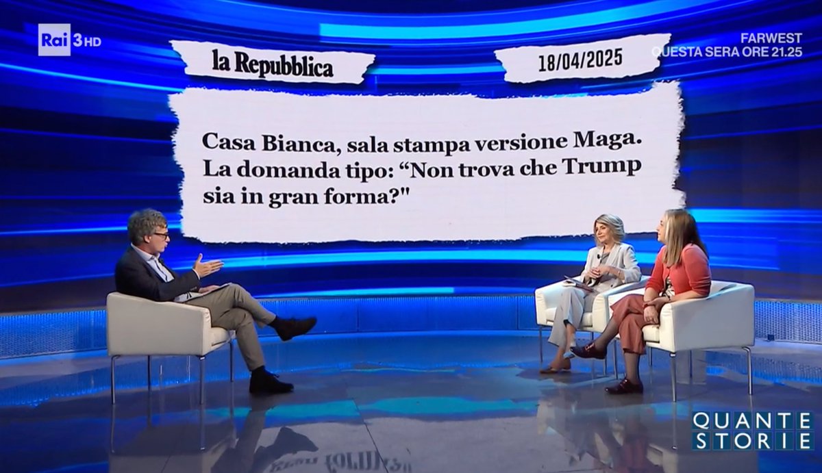Quante Storie (@quantestorierai) on Twitter photo A #QuanteStorie la storica delle donne Valeria Palumbo e una delle prime anchorwoman dei nostri telegiornali, Tiziana Ferrario.
Segui la puntata anche su RaiPlay 
👇

raiplay.it/dirette/rai3 A #QuanteStorie la storica delle donne Valeria Palumbo e una delle prime anchorwoman dei nostri telegiornali, Tiziana Ferrario.
Segui la puntata anche su RaiPlay 
👇

raiplay.it/dirette/rai3