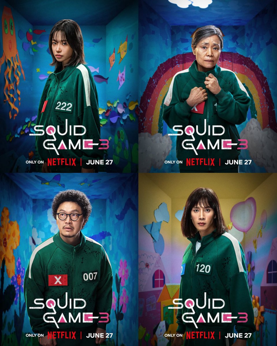 AllCinemaVerse's tweet photo. Netflix Series #SquidGame S3 Streaming From 27th June On #Netflix.
Starring: #LeeJungJae, #LeeByungHun, #YimSiWan, #KangHaNeul, #WiHaJun, #ParkGyuYoung, #ParkSungHoon, #LeeJinUk, #YangDongGeun & More.
Created By #HwangDongHyuk.
#SquidGameOnNetflix #SquidGameSeason3 #PrimeVerse https://t.co/u9sEyFye20