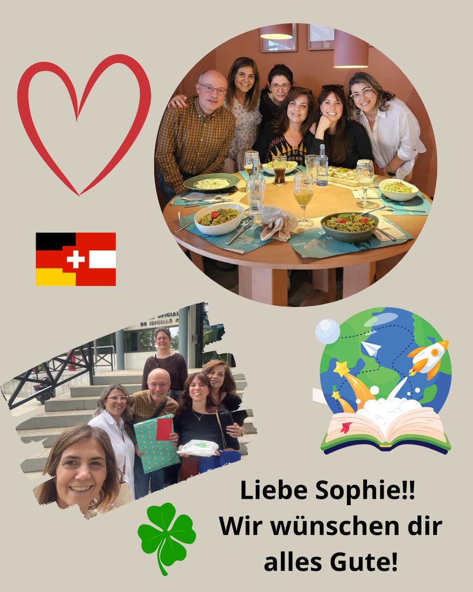 Desde el departamento de alemán nos despedimos de nuestra querida lectora Sophie Kissel, que nos ha acompañado los dos últimos cursos. 💙📚
Wir wünschen dir viel Glück und wir werden dich vermissen. Vergiss uns bitte nicht! 🍀✨

#departamentodealemán #aprenderaleman