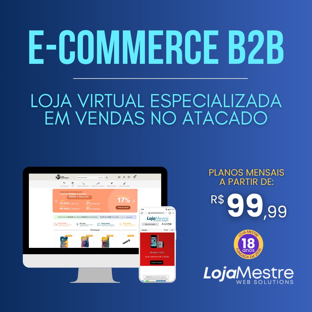 LojaMestre's tweet image. E-commerce para empresas. Solução completa e profissional para sua empresa vender na internet para outras empresas.
lojamestre.com.br
#lojamestre #ecommerceb2b #lojavirtualb2b #empreender