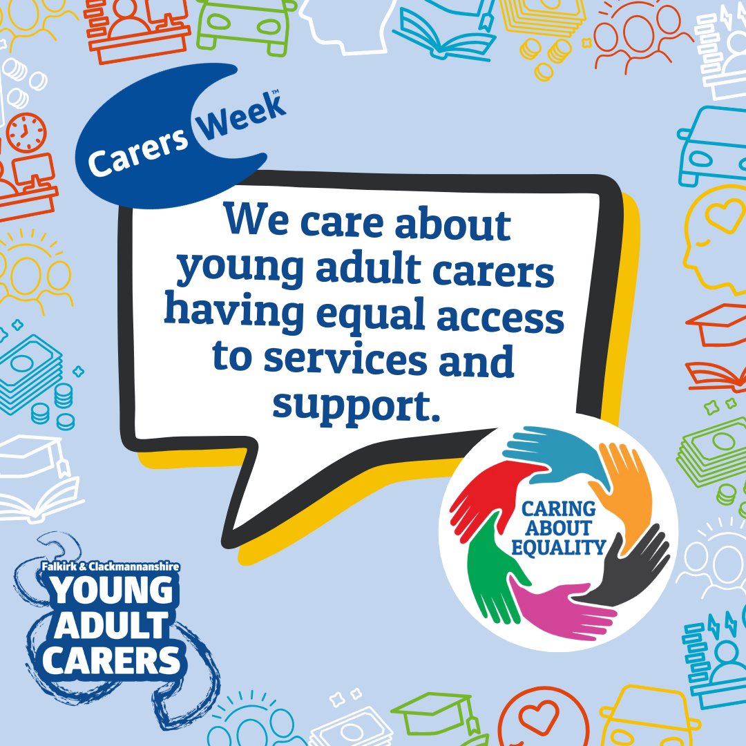 Young Adult Carers - Falkirk & Clacks (@yac_fccc) on Twitter photo 📅This week is #CarersWeek 2025!
⚖This years theme is "caring about equality" - which is really important as we champion the rights and voices of young adult carers across Falkirk & Clackmannanshire.
💙Get in touch or visit <a href="/carersweek/">Carers Week</a> for more information on your rights! 📅This week is #CarersWeek 2025!
⚖This years theme is "caring about equality" - which is really important as we champion the rights and voices of young adult carers across Falkirk & Clackmannanshire.
💙Get in touch or visit <a href="/carersweek/">Carers Week</a> for more information on your rights!