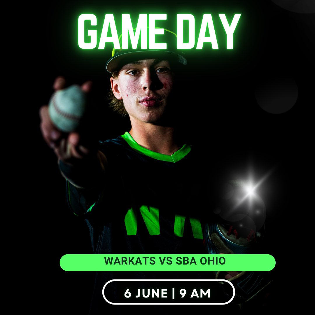Gameday <a href="/WWarkats/">Warehouse WarKats</a> vs <a href="/sbaohio/">SBA Ohio</a> at 9:00 <a href="/PBCbus/">Prep Baseball Columbus</a> <a href="/PrepBaseballOH/">Prep Baseball Ohio</a> 

SP <a href="/LucasYoder13/">Lucas Yoder 2028</a>