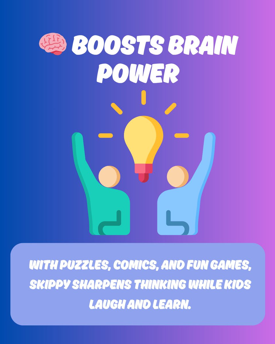 SkippyMagazine's tweet photo. 📘 Explore the world of fun learning with Skippy Magazine!
Designed for kids aged 3 to 12, Skippy blends exciting stories, brain-boosting puzzles, and hands-on activities that spark creativity and curiosity. https://t.co/IzIi9DyKsf https://t.co/rAcol3PelA