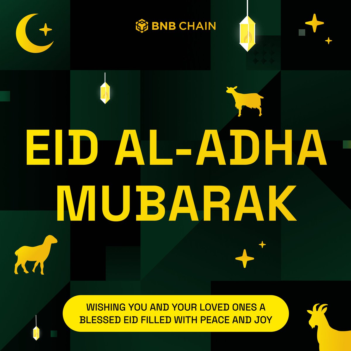 Eid Mubarak from all of us at BNB Chain 🌙

Wishing you and your loved ones a joyful and peaceful Eid filled with blessings, community, and gratitude.
