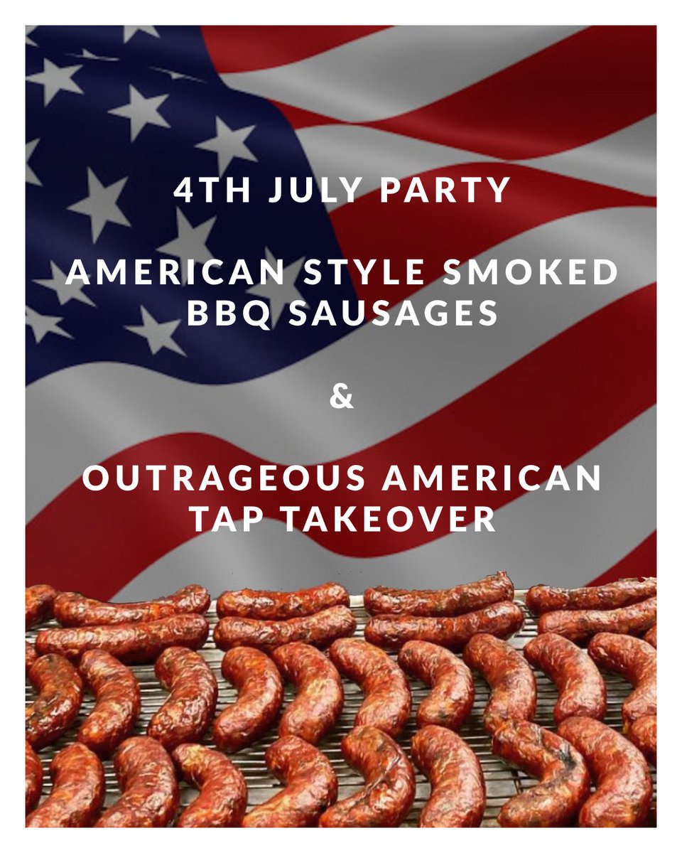 🇺🇸🎉 4th July Party 🎉🇺🇸

We're hosting a BBQ featuring handmade American style low &amp; slow smoked sausages and a full US Tap Takeover featuring  <a href="/foragerbrewery/">Forager Brewery</a>, @rootandbranchbrewing, <a href="/3Sonsbrewingco/">3 Sons Brewing Co.</a>, <a href="/fontaflorabrew/">Fonta Flora Brewery</a> &amp; @deepfriedbeers.

Info &amp; Tickets via shop.ghostwhalelondon.com/collections/ev…