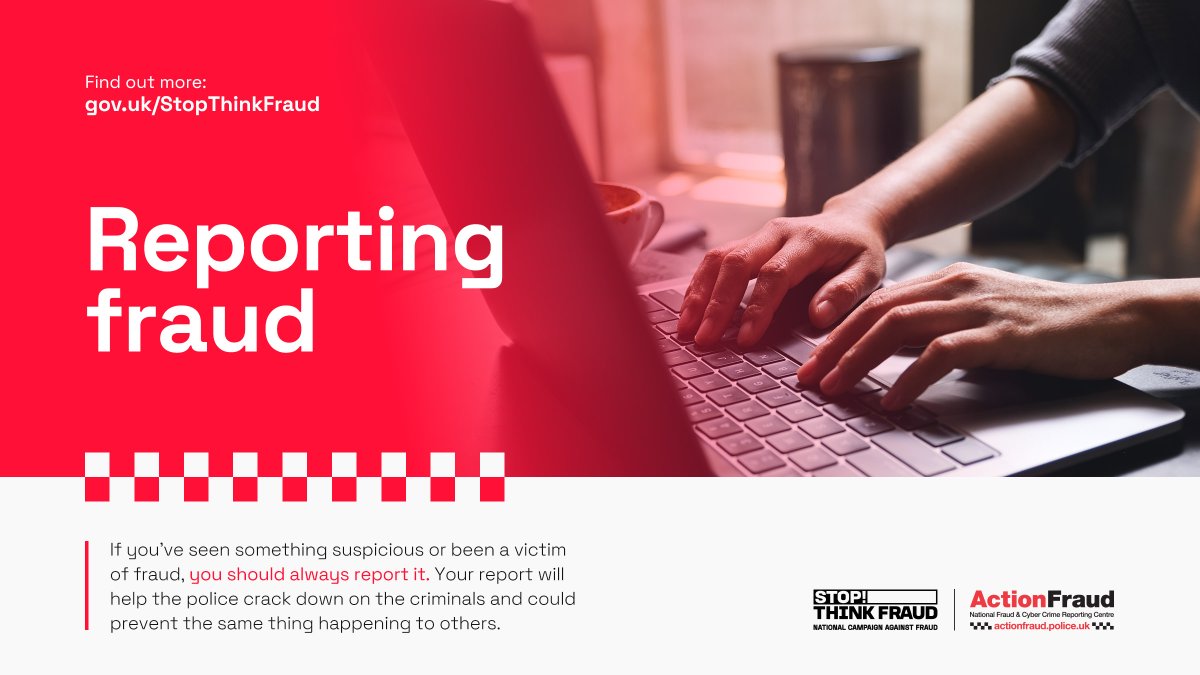 Dorset Police Cyber Protect (@dp_cybercrime) on Twitter photo ⚠️If you've seen something suspicious, or been a victim of fraud, you should always report it.
ℹ️Your report will help the police crack down on the criminals and could prevent the same thing happening to others.
Find out more: orlo.uk/0Zkzh
#ReportThePhish ⚠️If you've seen something suspicious, or been a victim of fraud, you should always report it.
ℹ️Your report will help the police crack down on the criminals and could prevent the same thing happening to others.
Find out more: orlo.uk/0Zkzh
#ReportThePhish