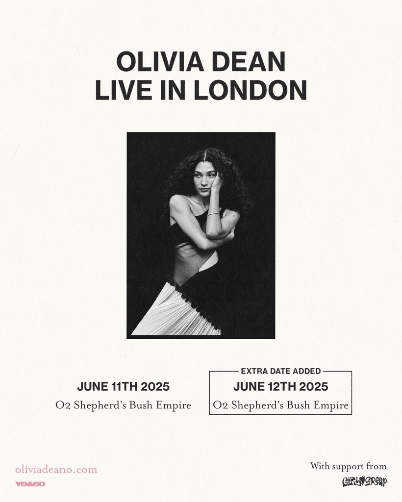 Communion ONE (@communionone) on Twitter photo Great news!! ✨ #OliviaDean has just added a 2nd night at <a href="/O2SBE/">O2 Shepherd's Bush Empire</a> next Thursday 12th June! We cannot wait for her upcoming 2nd album ‘The Art of Loving’ due to release this September 💌
#oliviadean #london Great news!! ✨ #OliviaDean has just added a 2nd night at <a href="/O2SBE/">O2 Shepherd's Bush Empire</a> next Thursday 12th June! We cannot wait for her upcoming 2nd album ‘The Art of Loving’ due to release this September 💌
#oliviadean #london