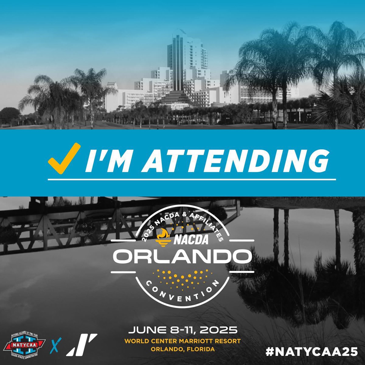 NECCKnightsAD's tweet image. And we’re off to #NACDA25. First time @worldcenter for Kennedy and mom