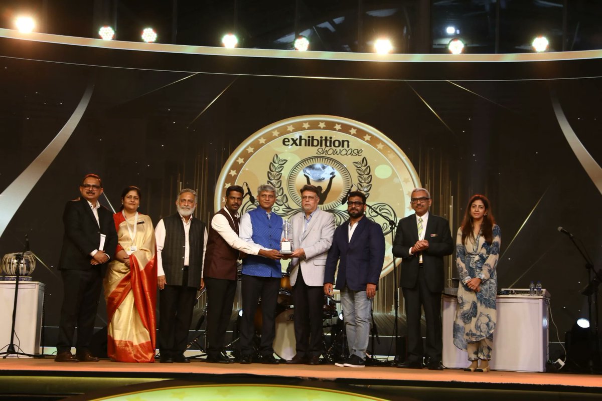 IMTEX's tweet image. IMTEX wins big at Exhibition Excellence Awards 2025! 
Hosted by #IMTMA,it bagged Top International Influence &amp;amp; Excellence in Operations &amp;amp; Innovation awards at CIDCO, Mumbai
Kudos to our exhibitors, visitors &amp;amp; partners. 
Cheers to #BIEC for Top MICE Infrastructure Award! 
#Awards