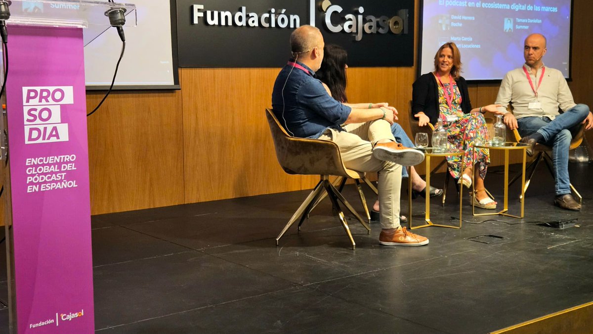 El #podcast en el ecosistema digital de las marcas. Conversación con Tamara Danielian (The Summer Agency), <a href="/Marta_GG/">Marta Garcia</a> y David Herrera de <a href="/roche_es/">Roche España</a> en #Prosodia25