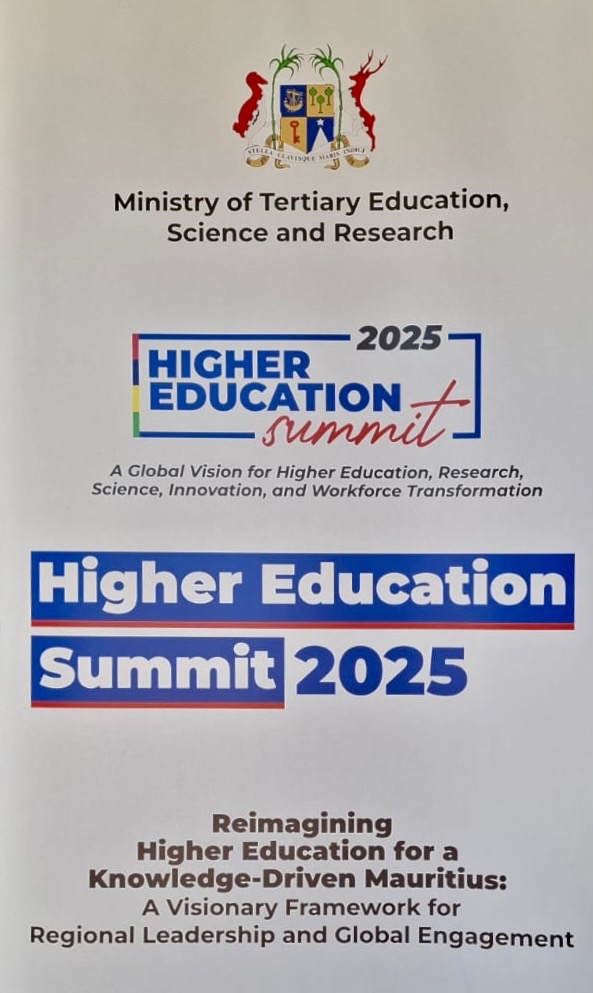 #UNRC joined the Higher Ed Summit 2025🇲🇺as a panelist spotlighting science diplomacy as a driver for the #BlueEconomy in Mauritius, Seychelles &amp; the WIO. Grateful to Min. of Tertiary Education, Science &amp; Research for leading vital conversations on future-focused innovation. 🌊📗