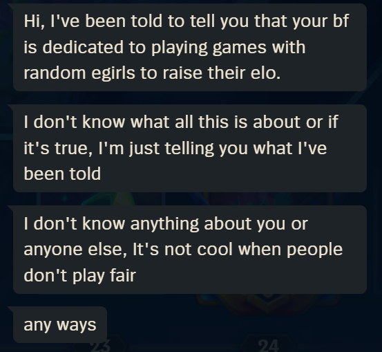 Nithoru's tweet image. I can't do any of this anymore XD A guy I used to play lol with hired someone else to add my girlfriend and tell her bullshit about how I was supposedly boosting some egirls. The funniest thing about it is that my girlfriend basically knows who I'm playing with since we moved 1/2