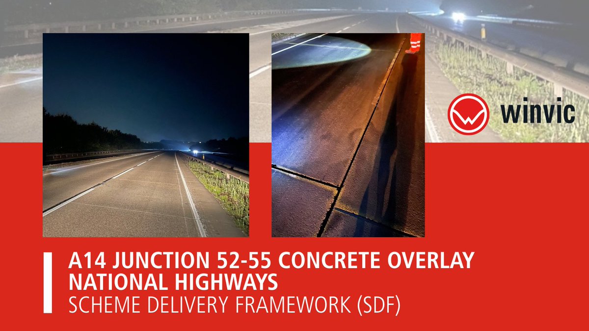 #FlashbackFriday

Under the <a href="/NationalHways/">National Highways</a> Scheme Delivery Framework (SDF), we successfully delivered complex concrete overlay works at Junctions 52-55 of the A14, one of the UK’s key strategic freight corridors. 🚚🛣️

📍 Location: A14 J52–55, near Ipswich
🔧 Scope of works:

The