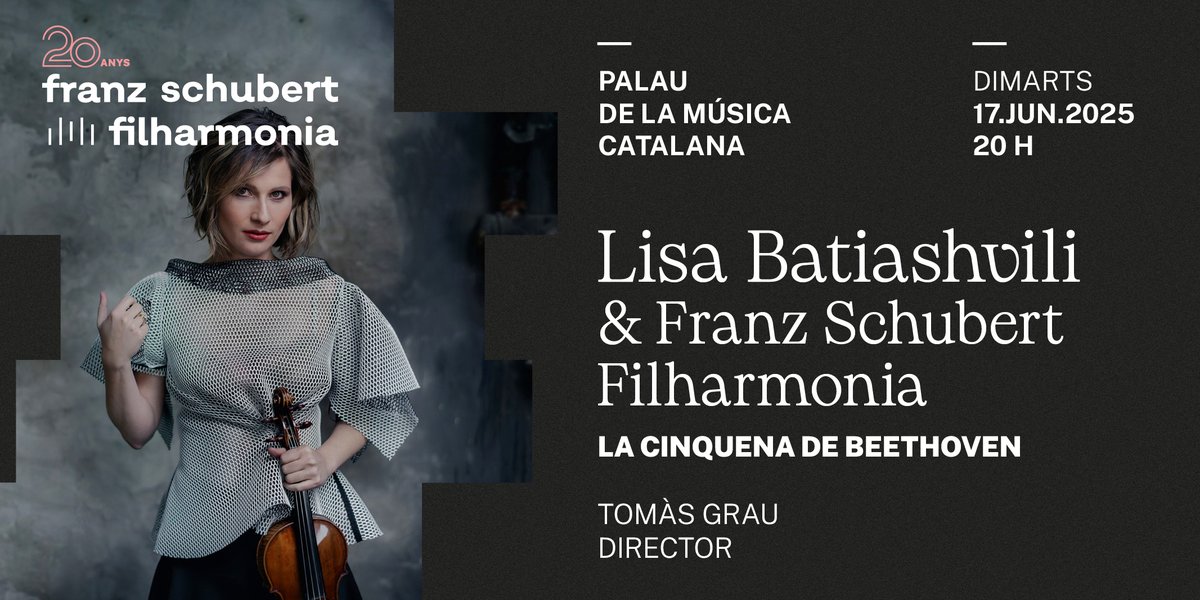 EL PAÍS+ (@elpais_mas) on Twitter photo ✨🎹 ¡Disfruta de <a href="/lisabatiashvili/">Lisa Batiashvili</a> & <a href="/fschubertfilh/">Franz Schubert Filharmonia</a> en el <a href="/palaumusicacat/">Palau de la Música Catalana</a>!
Celebra el 20º aniversario de la orquesta con un concierto extraordinario, dirigido por <a href="/TomasGrauC/">Tomàs Grau</a>. 🎻🎶 La prestigiosa violinista Lisa Batiashvili acompañará a la orquesta interpretando el sublime ✨🎹 ¡Disfruta de <a href="/lisabatiashvili/">Lisa Batiashvili</a> & <a href="/fschubertfilh/">Franz Schubert Filharmonia</a> en el <a href="/palaumusicacat/">Palau de la Música Catalana</a>!
Celebra el 20º aniversario de la orquesta con un concierto extraordinario, dirigido por <a href="/TomasGrauC/">Tomàs Grau</a>. 🎻🎶 La prestigiosa violinista Lisa Batiashvili acompañará a la orquesta interpretando el sublime