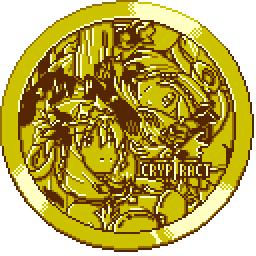 ultrachef666's tweet image. ドット絵でティアナ&シンシャをメダル風に描きました
ちょっと作風イメチェンしてみました。
クリプトラクトカフェで貰ったコースターの絵柄のやつです。
#クリプトラクト
#ドット絵