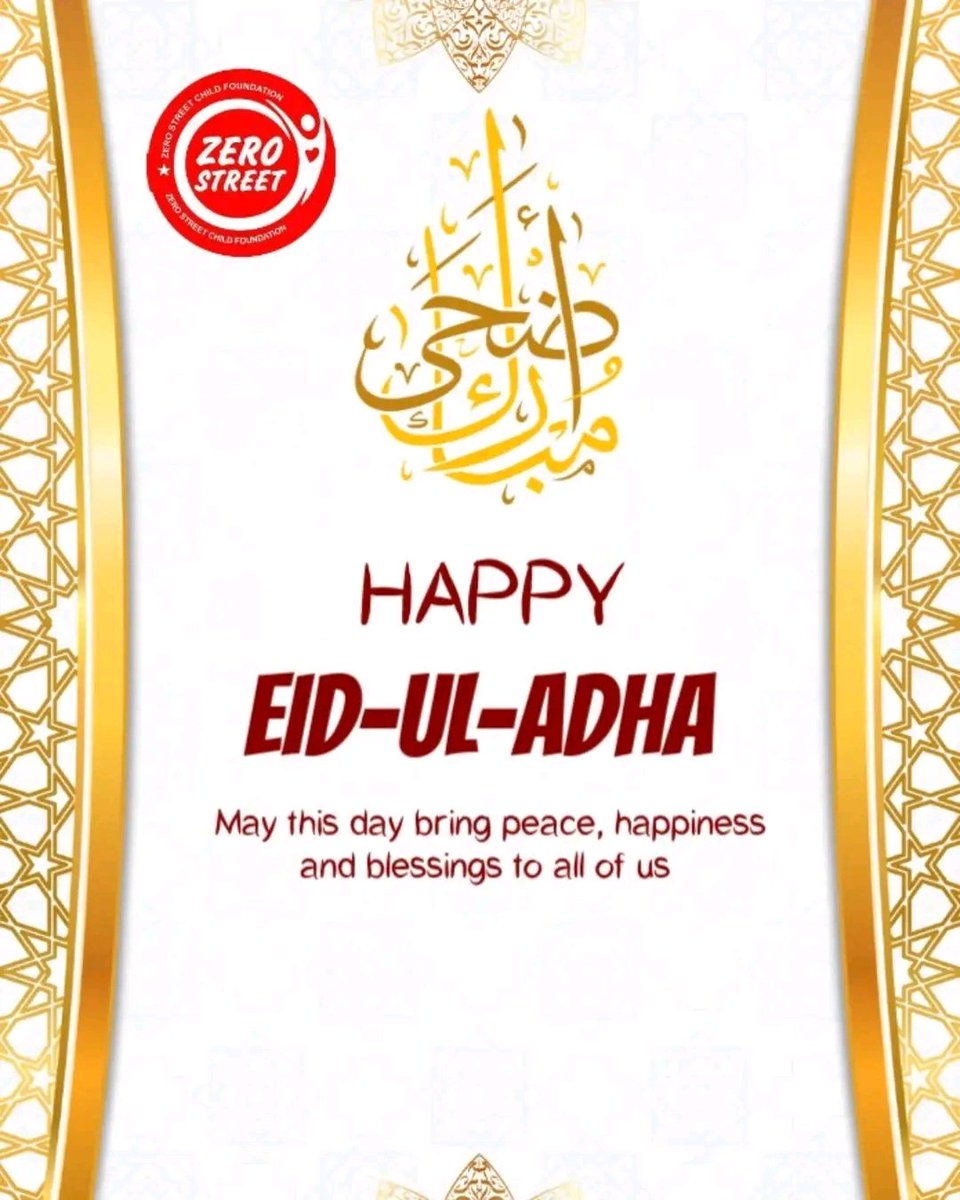 Wishing you and your loved ones a joyous and blessed Eid-ul-Adha! 🌙✨
May this sacred day bring peace, happiness, and countless blessings.
#EidMubarak #EidUlAdha #ZeroStreetChildFoundation #PeaceAndBlessings