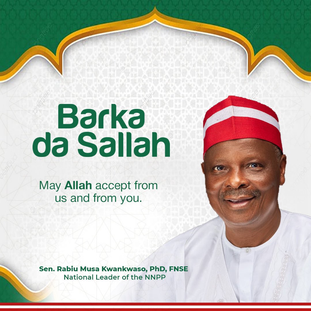 I felicitate with all Muslim faithful on the occasion of Eid-el-Kabir. 

Barka da Sallah! - RMK