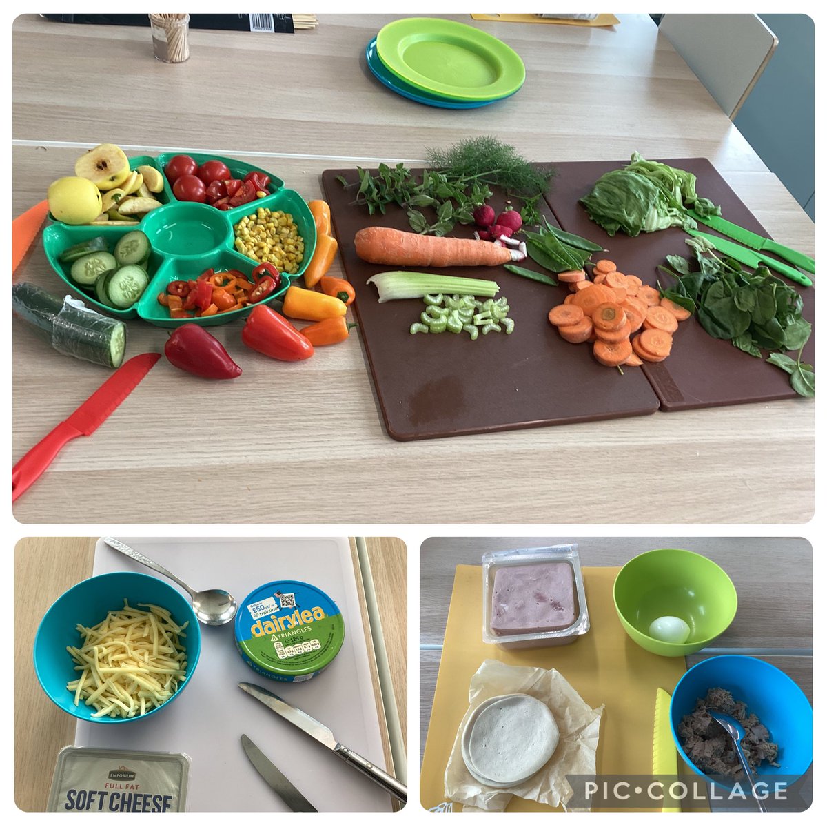 CamblesSchool's tweet photo. We have had our first Cook School for Otters. We have created mini fillings for our wraps. They have included food from all three food groups. #CamblesforthDTCookschool #wrapfillings #balanceddiet https://t.co/m7v9uFetQM