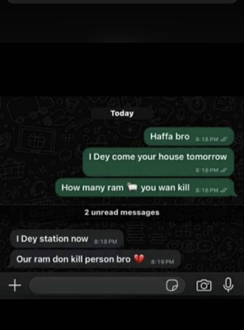 Omo.  
Sallah don spoil