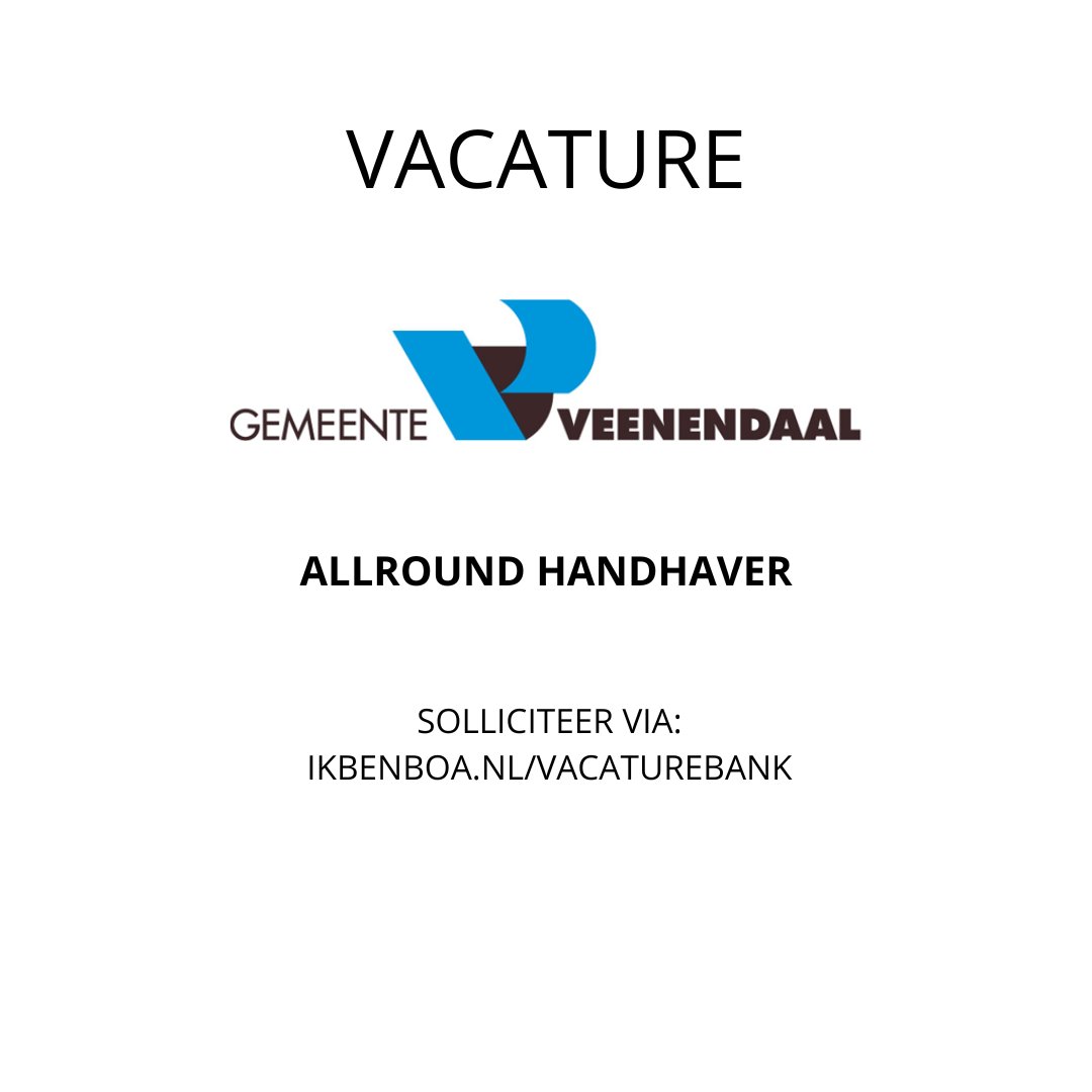 VACATURE:
Gemeente Veenendaal is op zoek naar:
ALLROUND HANDHAVER

Nieuwsgierig of direct solliciteren?  
Kijk op onze BOA Vacaturebank:
ikbenboa.nl/vacature/gemee…

#boa #handhaving #veenendaal #vacature