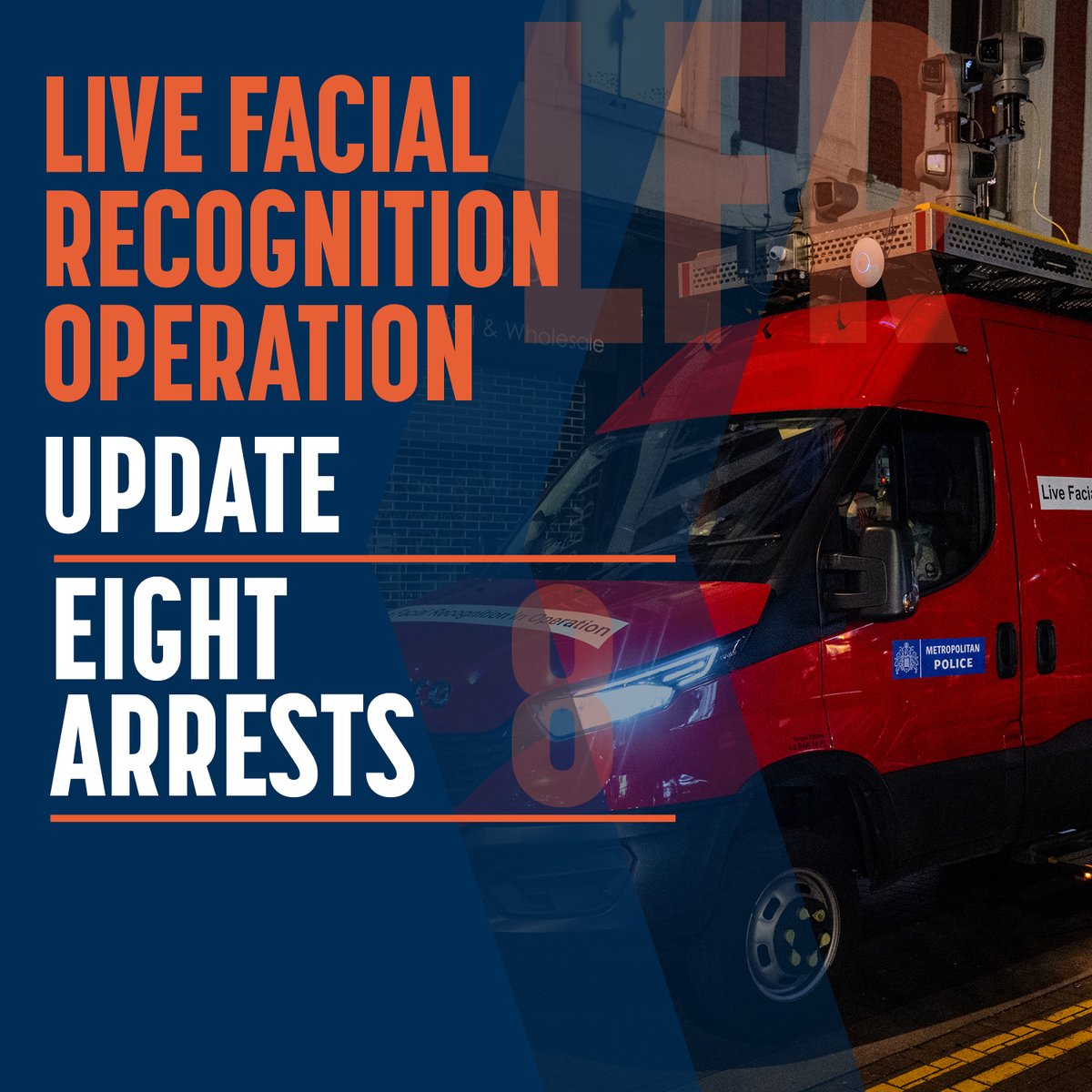 MPSNewham's tweet photo. Our recent #LiveFacialRecognition operation in #UptonPark resulted in 8 arrests for offences including criminal damage, assault &amp; burglary.

Officers also delivered a strong presence in the area deterring offences such as VAWG &amp; shoplifting.

#CommunityCrimeFighting https://t.co/AbQH3HlJCs