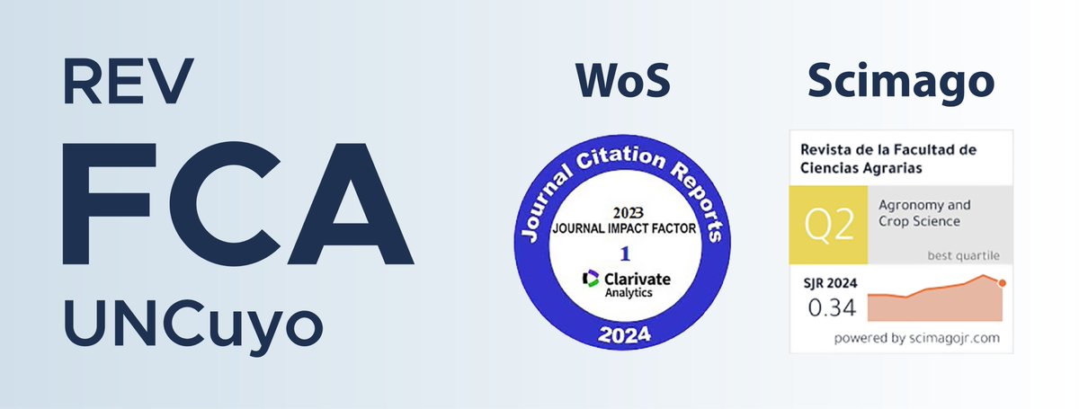 RevFCAUNCuyo's tweet photo. Nuestra Revista, indizada en WoS y Scopus, entre otras bases de datos, continúa de manera sostenida con su posicionamiento en el concierto internacional de publicaciones científicas🖥️📊:
Scopus: Q2 en Agricultural and Biological Sciences: Agronomy and Crop Science
WoS: 1 punto IF https://t.co/yDhj2AThK2