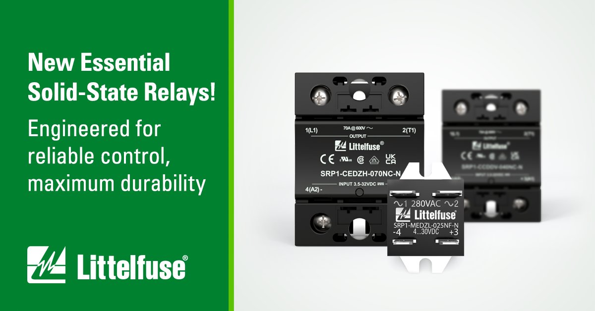 New Essential Solid-State Relays – cost-effective, efficient, &amp; reliable for various applications. Compliant with international standards (cЯUus, VDE, CE, UKCA) &amp; ideal for industrial automation, food &amp; beverage equipment, and HVAC/R systems.

Learn more: bit.ly/3Xo9rwz