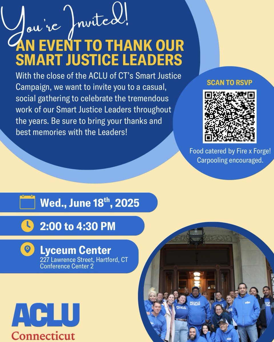 YOU’RE INVITED! Join us for a celebration of the Smart Justice program and to lift up the work and success of our Smart Justice leaders over the years as we close this chapter. RSVP by June 11. Excited to see you there!