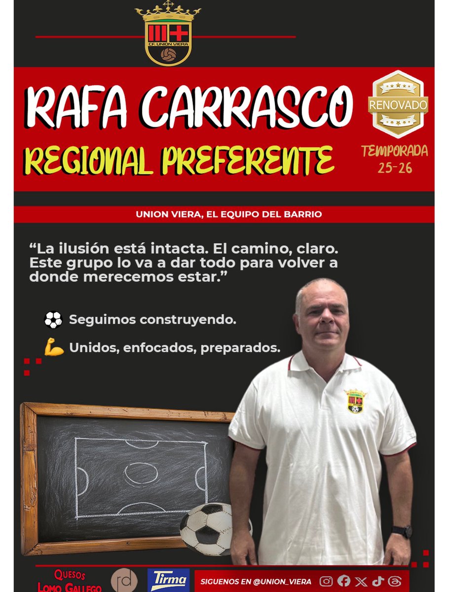 🔴⚫️REGIONAL PREFERENTE

Rafa Carrasco continuará con el primer equipo esta temporada.

Que tus éxitos sean los nuestros @rafacarrascosan 💪🏼⚽️

#Temporada25_26
#ElEquipoDelBarrio
#VamosMiVierita🔴⚫️