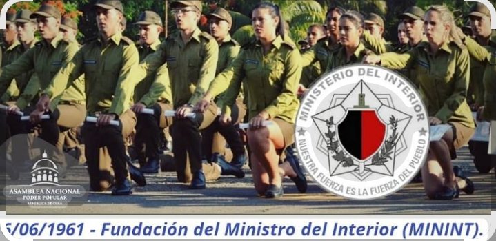 El 6 de junio de 1961 surgió el <a href="/minint_cuba/">MININT_CUBA</a>, hombres y mujeres que salen del  pueblo  y se deben a su pueblo defendiendo nuestra tranquilidad ciudadana. 
#TrinidadDeCuba
#SanctiSpíritusEnMarcha
#UnidosXCuba 
<a href="/DeivyPrezMartn1/">Deivy Pérez Martín</a>
