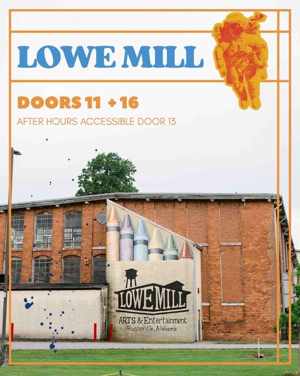We can't wait to have you at the Lowe Mill Theater this weekend! The best doors to use are 11 &amp; 16 (they will be open till 8:30pm). If you need accessible doors after 7:00pm, we will have staff there to assist you at door 13. 

See you and your friends this weekend!