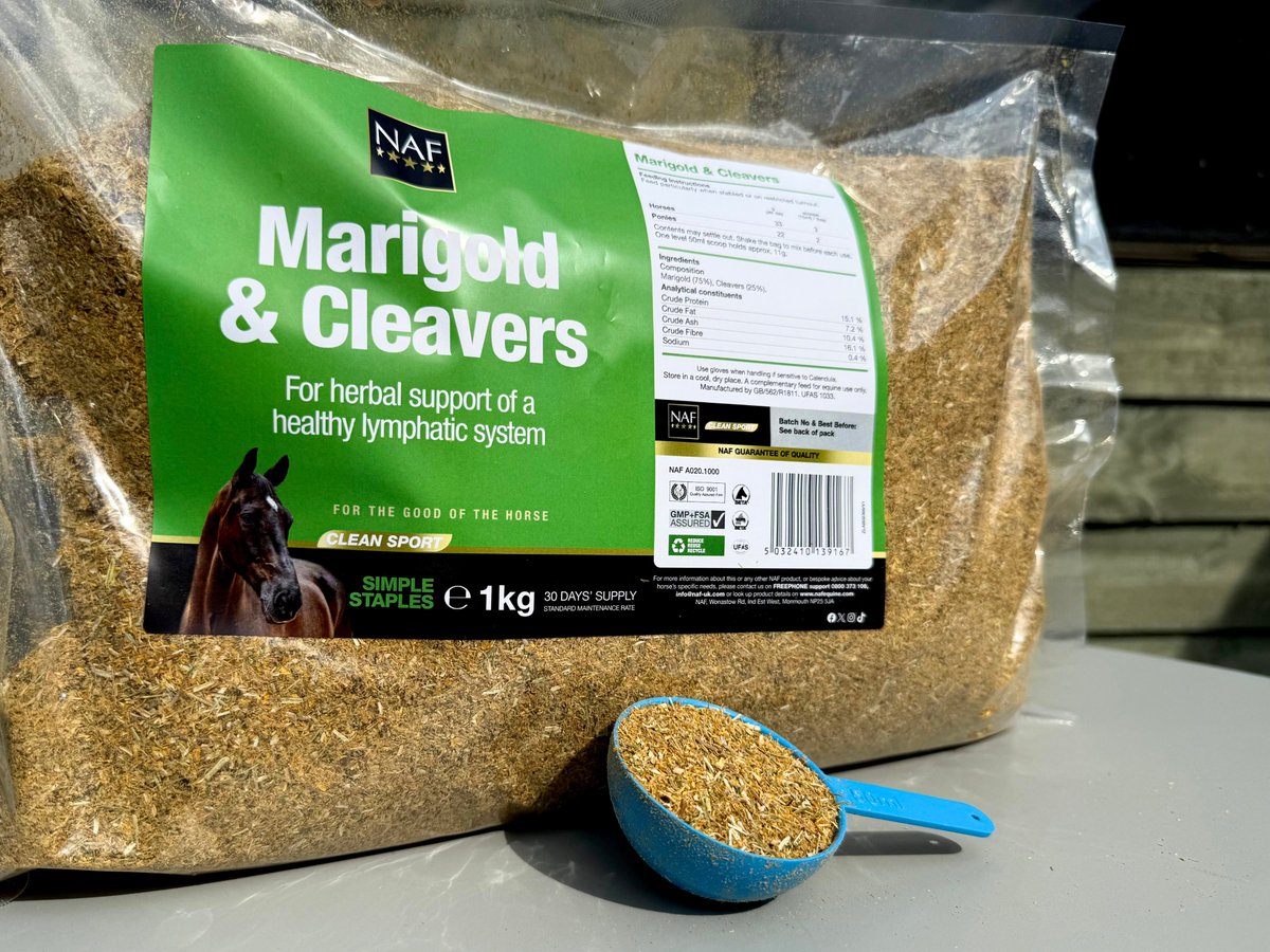 We are pleased to introduce Marigold &amp; Cleavers to our Simple Staples range. This traditional herbal blend is for use as a general health tonic in horses and ponies. Particularly recommended for support of the lymphatic system, in stabled animals, or those with limited turnout.