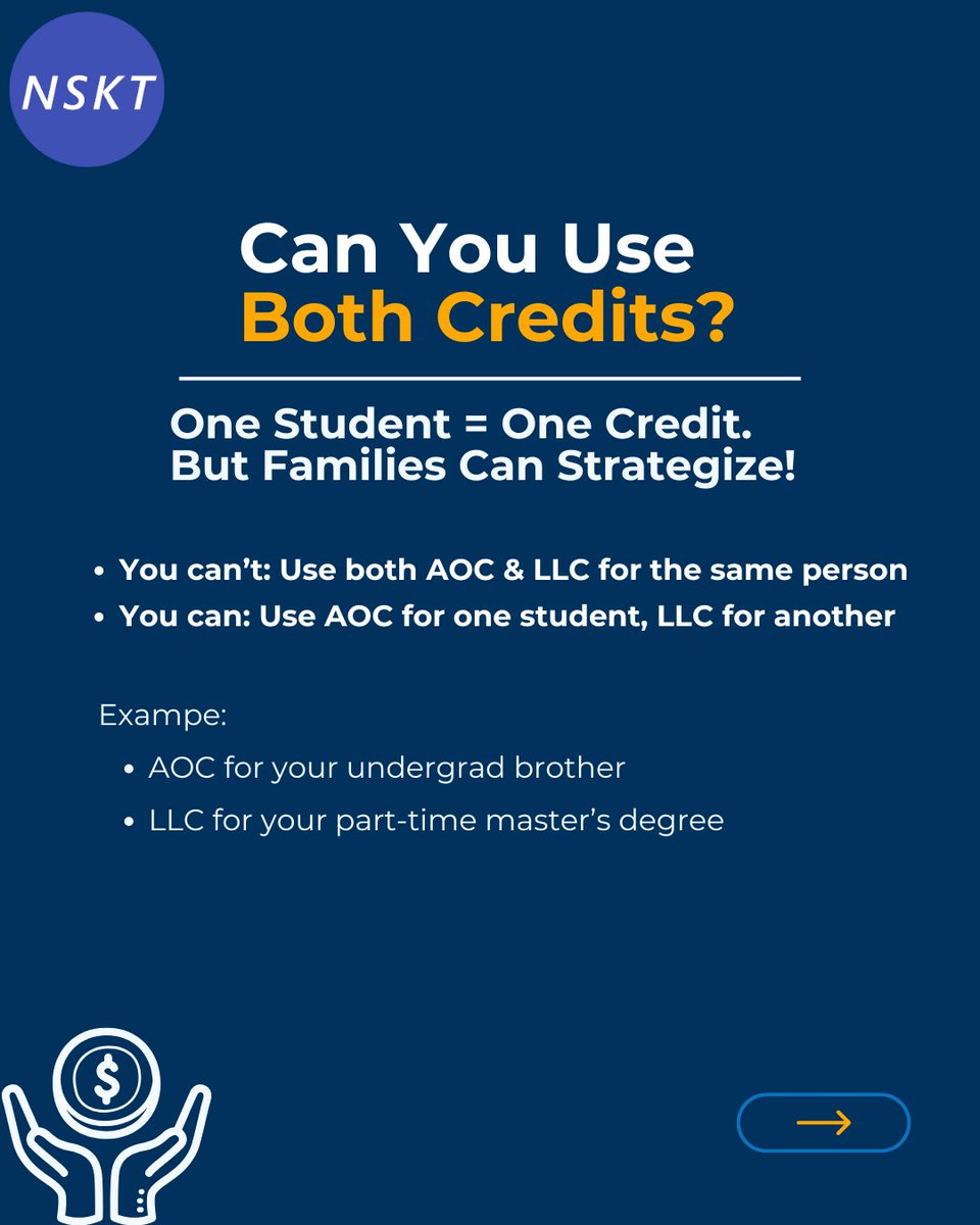 NsktGlobal's tweet photo. 🚨 Students! What if I told you the IRS could pay you back up to $2,500 for just being in college?
🎓 It’s real. It’s called the #AOC &amp; #LLC tax credits and most students don’t even know they qualify.

Visit: https://t.co/UpszwtbDVc

#StudentTaxes #CollegeLife #TaxRefunds #MONEY https://t.co/NILK359Tlc