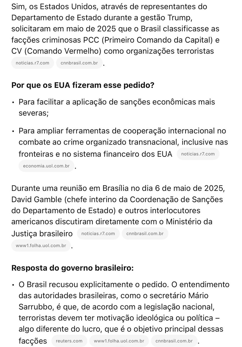 <a href="/BandJornalismo/">Band Jornalismo</a> Por que será que o governo brasileiro não declarou o PCC e CV um grupo terrorista?