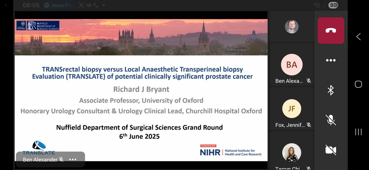 TranslateTrial's tweet image. Co-Chief Investigator @LabBryant outlines #TRANSLATE_TRIAL journey during @NDSurgicalSci #SurgicalGrandRounds this morning.
@OCTRUctu @SITU_Oxford #SGR
#Oxford_Urology