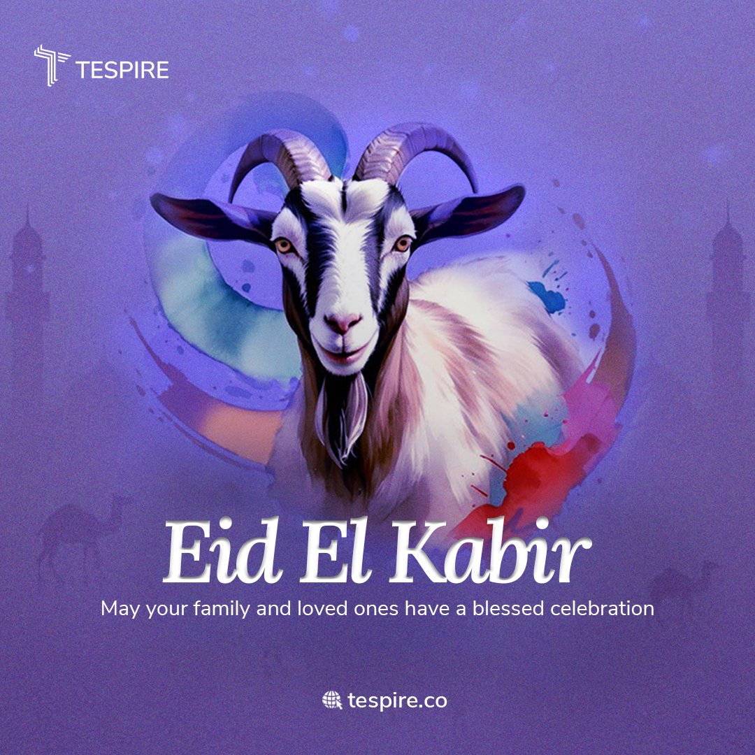 We wish all Muslims a peaceful and blessed celebration on this day of sacrifice and faith. 

Happy Eid al-Kabir!

#eiduladha #tespire #celebration