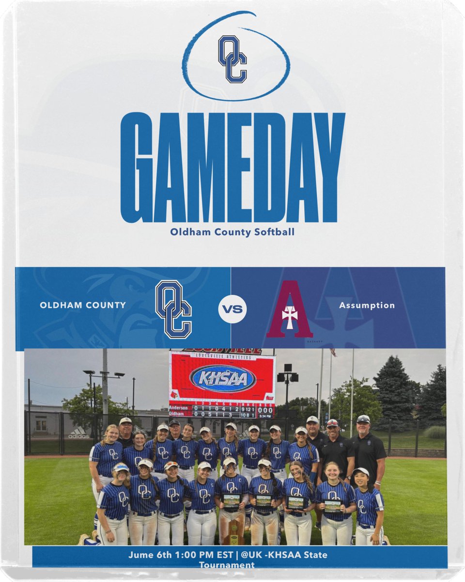 🎉 State Tournament Gameday! 🎉
Your Lady Colonels are ready to battle as they take on Assumption in the KHSAA State Tournament!
📍 UK (University of Kentucky)
🕐 1:00 PM
Let’s pack the stands and show our support — it’s time to make history!
#WeAreOC 
gofan.co/event/3640
