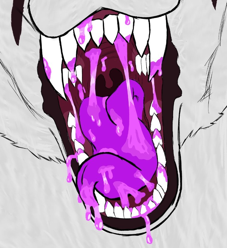Let's get sticky >.<

#'s for exposure
#furry #furryartist #furryartworks #anthroart #maw #mawshot #drool #spit #Purple #teeth #fangs #throat