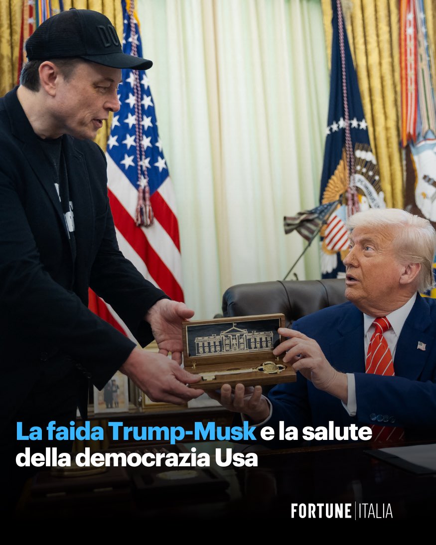 Fortune Italia (@fortuneitalia) on Twitter photo Trump e Musk rompono ma la democrazia Usa se la passa benissimo.
Scopri l’editoriale del direttore <a href="/AnnalisaChirico/">Annalisa Chirico</a> 👇
fortuneita.com/2025/06/06/la-… Trump e Musk rompono ma la democrazia Usa se la passa benissimo.
Scopri l’editoriale del direttore <a href="/AnnalisaChirico/">Annalisa Chirico</a> 👇
fortuneita.com/2025/06/06/la-…
