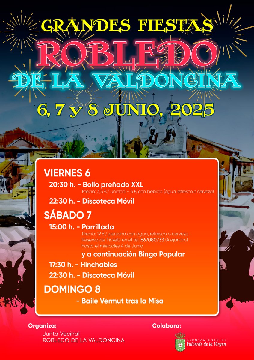 Grandes fiestas en Robledo de la Valdoncina
📅 6, 7 y 8 de junio
#valverdedelavirgen #robledodelavaldoncina #fiestasdeverano
