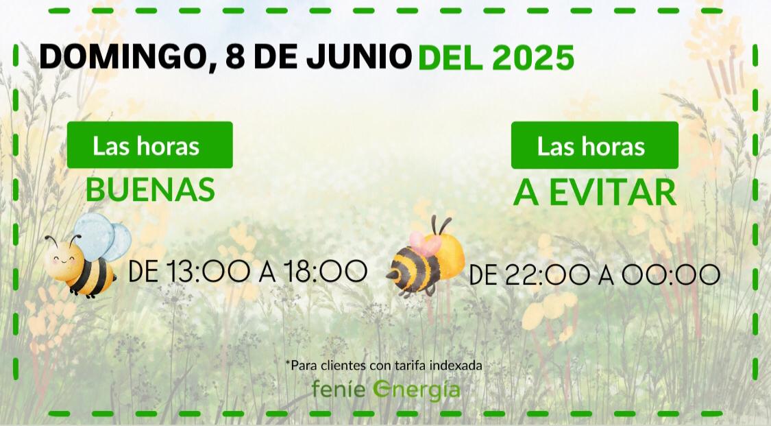 🟢 ¡Aquí las tienes! #LasBuenasHoras de hoy para ayudarte con tu factura. #FeníeEnergía