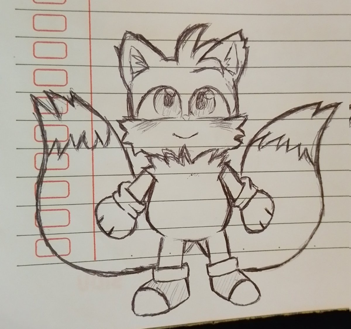 Fippy_Buts's tweet photo. I caught my friend when she drawing at middle during class, but i posted 
bc is freaking cutee 😭😭❤❤💕💕

#TailsMilesPower #tails #SonicTheHedgehog https://t.co/8ALHGeraGu