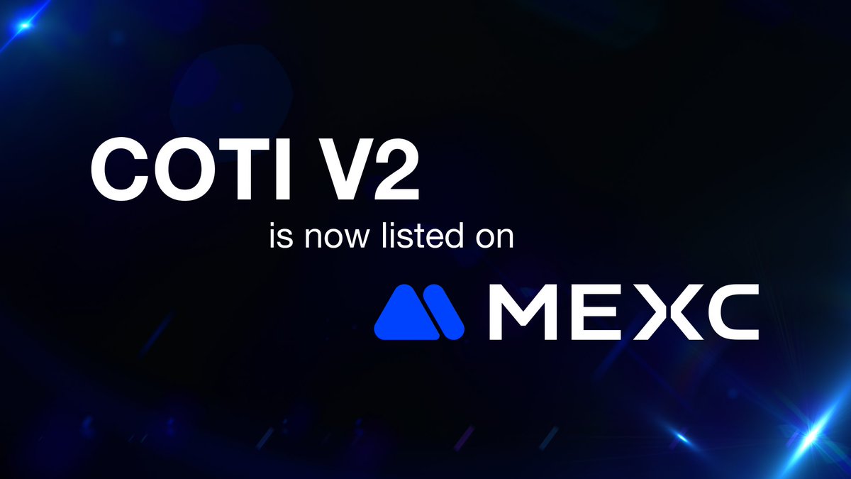 COTI V2 is listed on <a href="/MEXC_Official/">MEXC</a>. Deposits are now open for $COTI V2💫
Look out for the upcoming Deposit, Trade, and Referral campaign on MEXC, with $100k of rewards up for grabs.
A bold new era for blockchain is beginning! <a href="/MEXC_Listings/">MEXC_Listings</a>
🔗cotinetwork.medium.com/mexc-lists-cot…