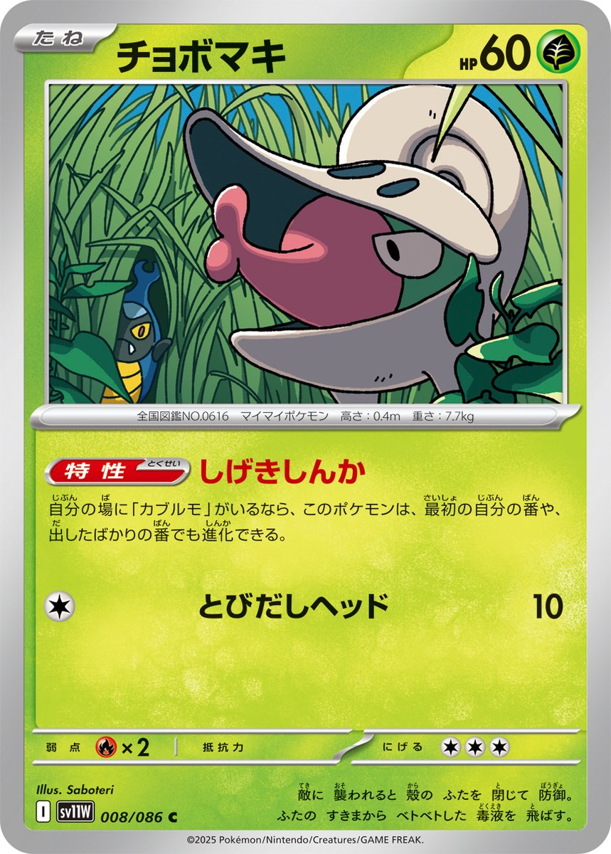savot's tweet image. ポケモンカードゲーム拡張パック「ホワイトフレア」に収録されている「チョボマキ」「アギルダー」を描かせていただいております! #ポケカ #ポケモンカード #PokemonTCG