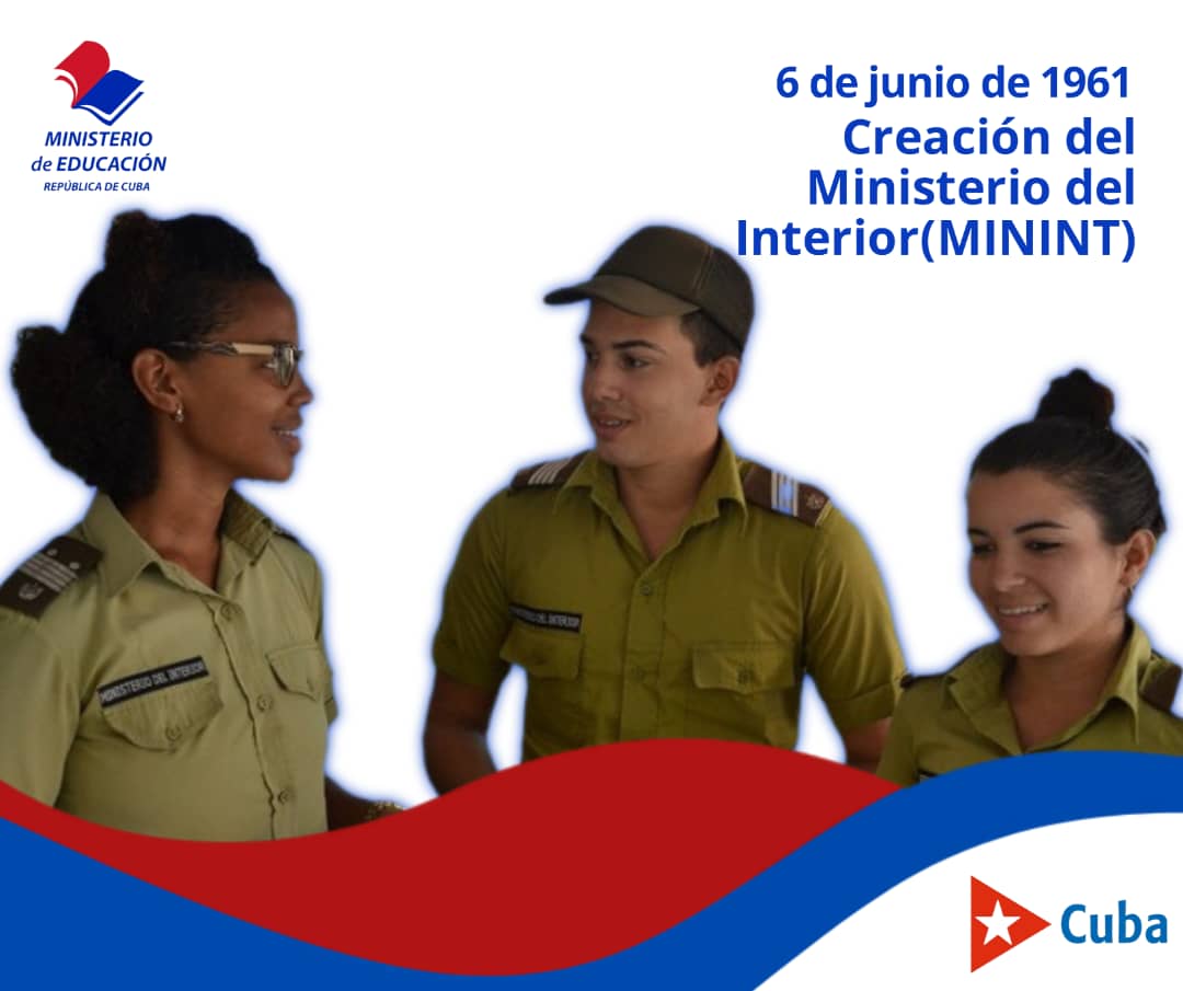 #CubaMined felicita a los jefes, oficiales y combatientes del <a href="/minint_cuba/">MININT_CUBA</a> 🇨🇺 
Su servicio heroico en bien de la Patria, siempre estará respaldado #ConLaFuerzaDelPueblo