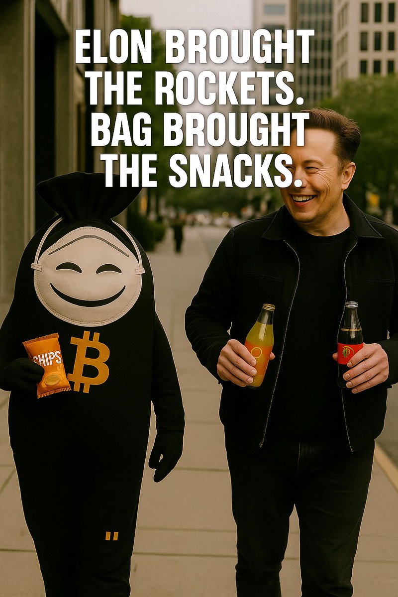 BagWifMask's tweet photo. Elon disrupted industries. Bag disrupted lunch.
One makes history. The other makes memes. Balance.
🧠🍿😷
#BAGWM #CatWifMask #Solana #DegenCulture #MemeCoin
@elonmusk @solana @catwifmask @MemeUnity_ @SolanaMemeHub https://t.co/CT8Gk8FBA3
